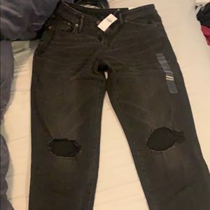 American eagle destroyed black dad jeans